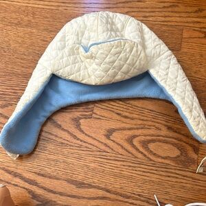 🌿Land’s End girls, reversible fleece lined ski hat, snapchin , size S/M🌿